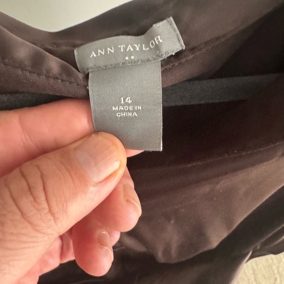 Ann Taylor’ Black Wrap Blouse Size 14 – Short Sleeve Tie Waist Top Made in China - Picture 4 of 13